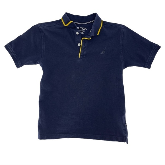Nautica Navy Cotton Short Sleeve Polo Shirt Size M - Picture 2 of 6
